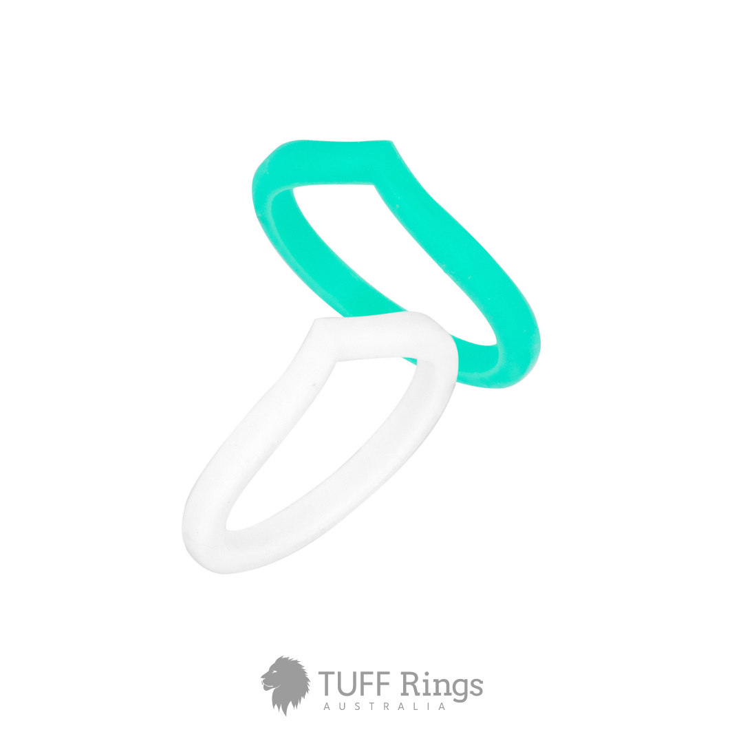 TUFF Rings Cool Mint Silicone Ring Set for Women