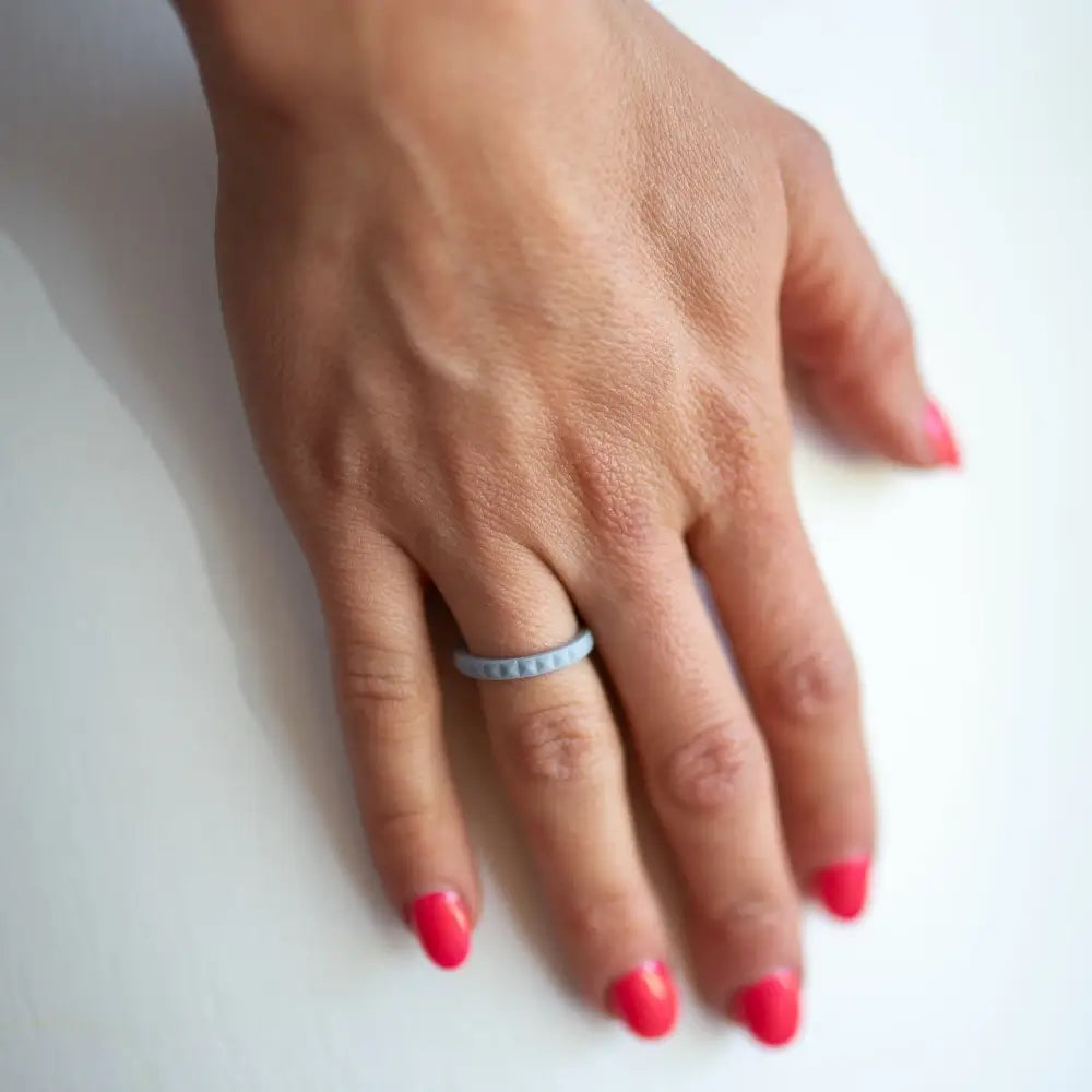 Pink n Grey Set of 2 women s silicone rings TUFF Rings Australia