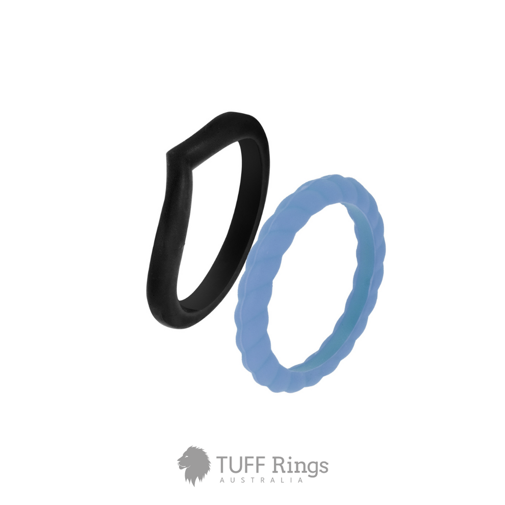 TUFF Rings 'Night Sky' Silicone Ring Set for Women – TUFF Rings Australia