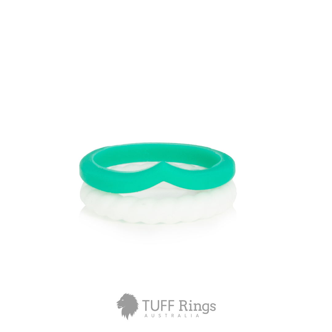'Cool Mint' Women's Silicone Ring Set