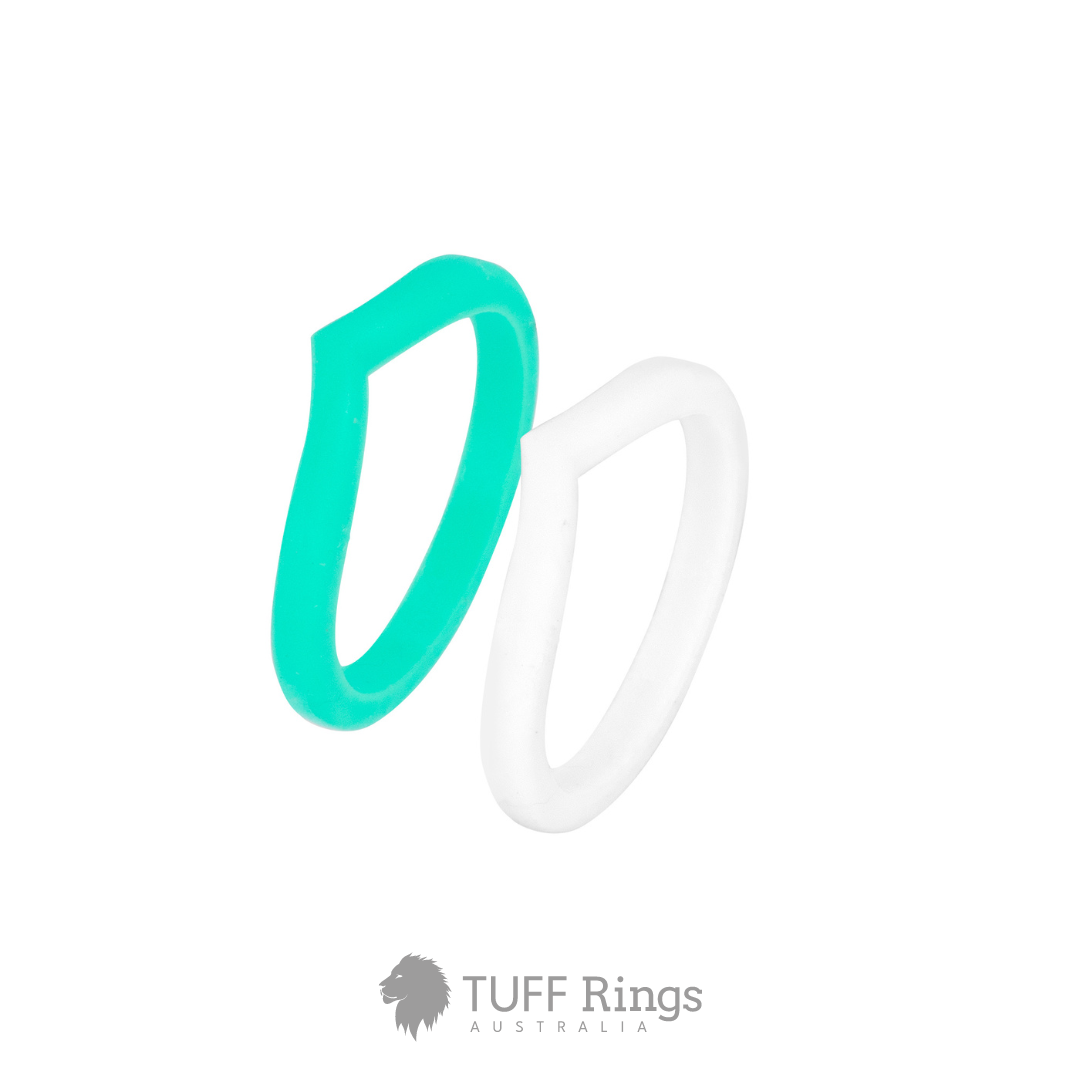 'Cool Mint' Women's Silicone Ring Set