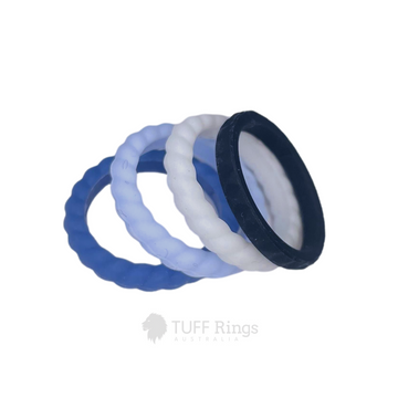 The 'TUFF Mum' Stackable Silicone Ring Set | Pink or Blue