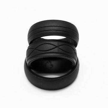 All Blacks - Set of 3 men's silicone rings