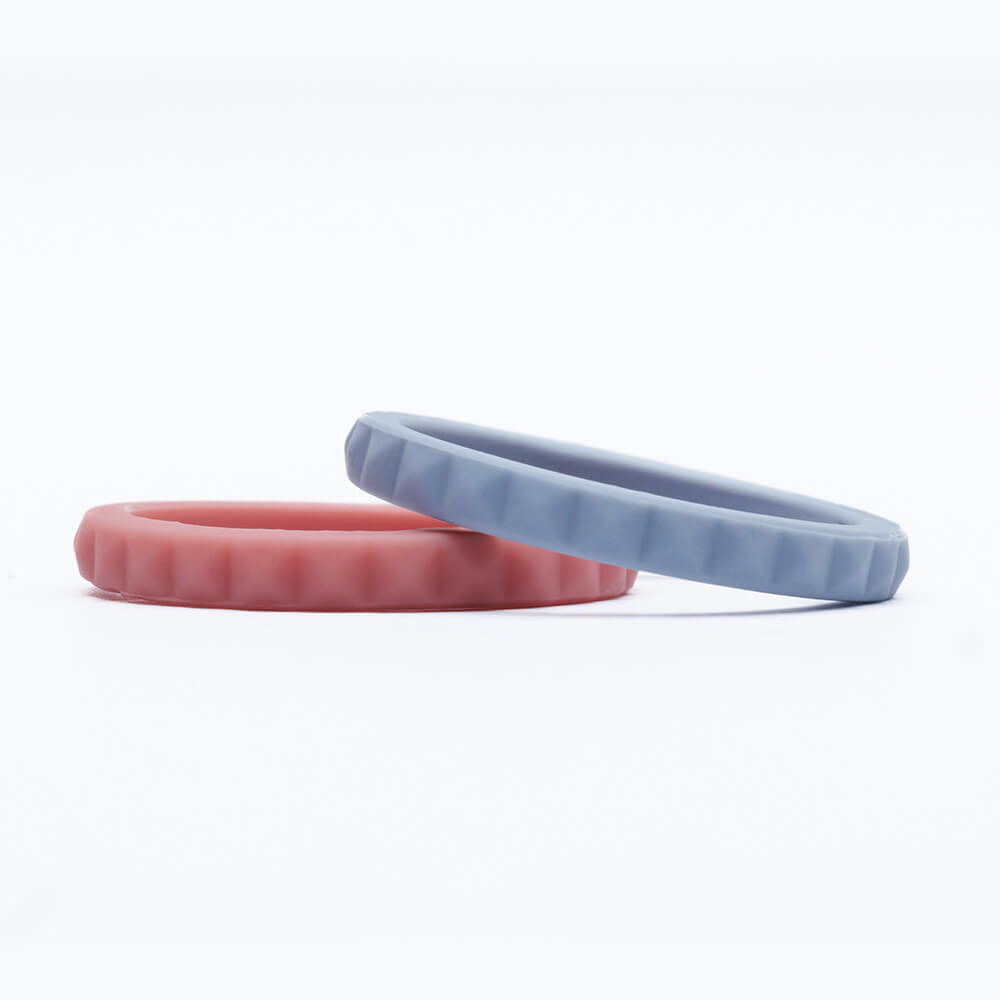 Pink n Grey - Set of 2 women's silicone rings