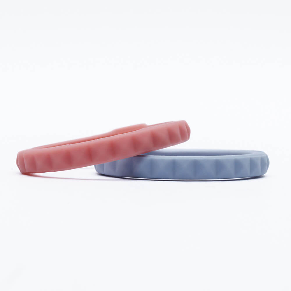 Pink n Grey - Set of 2 women's silicone rings