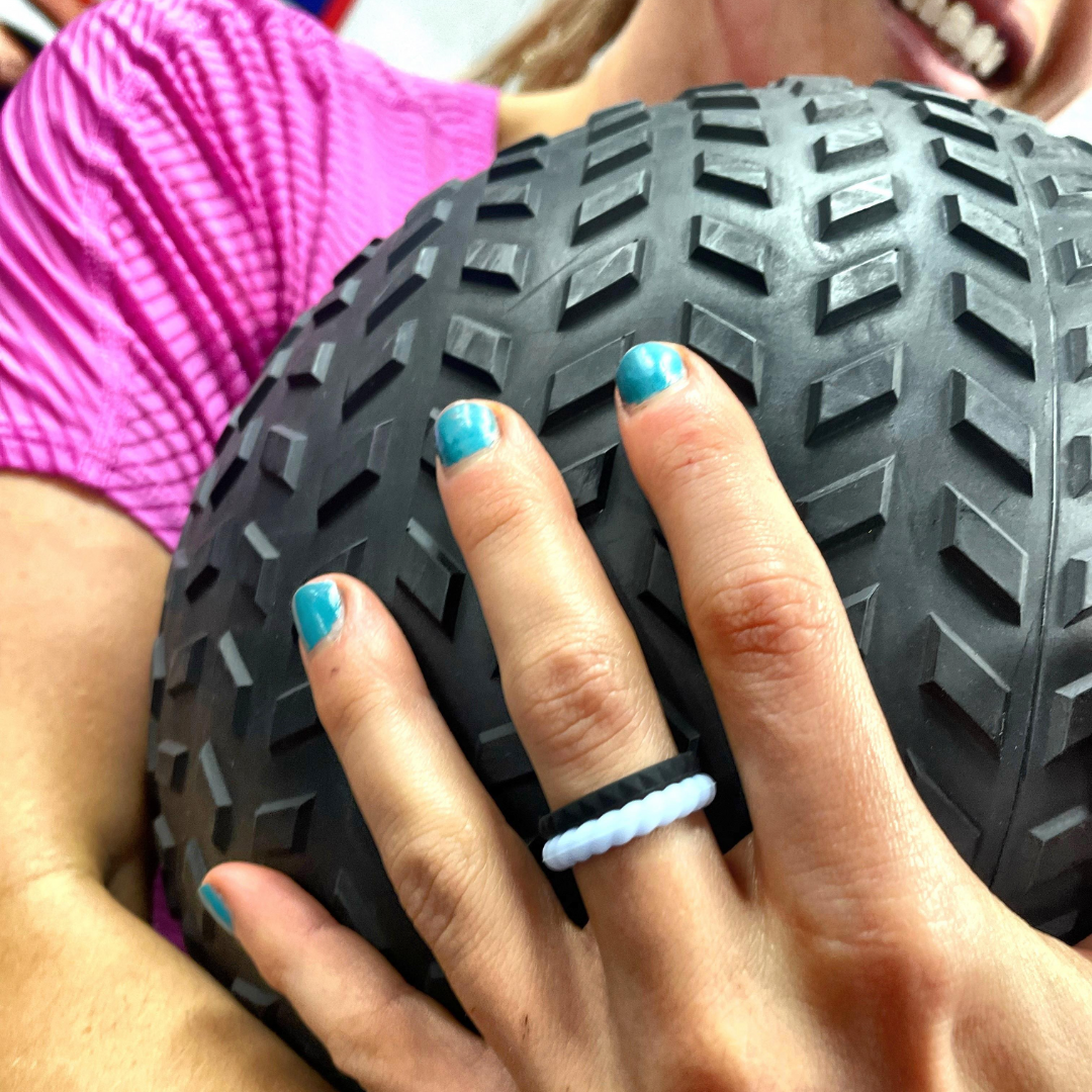 The 'TUFF Mum' Stackable Silicone Ring Set | Pink or Blue