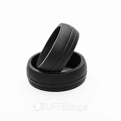 Black rubber deals wedding bands